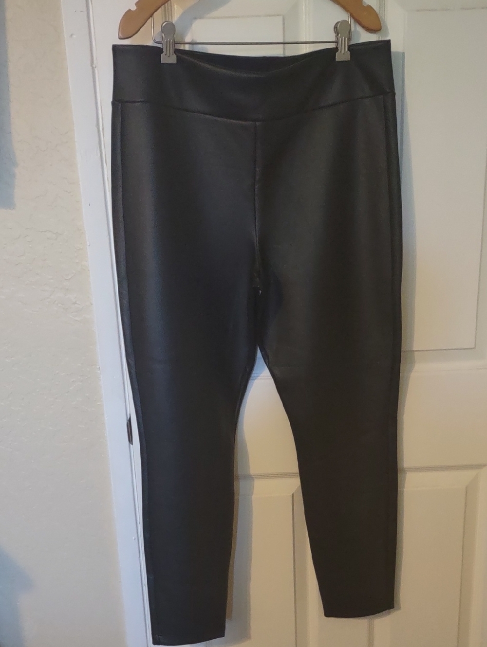 CAbi Faux Leather Black Leggings L